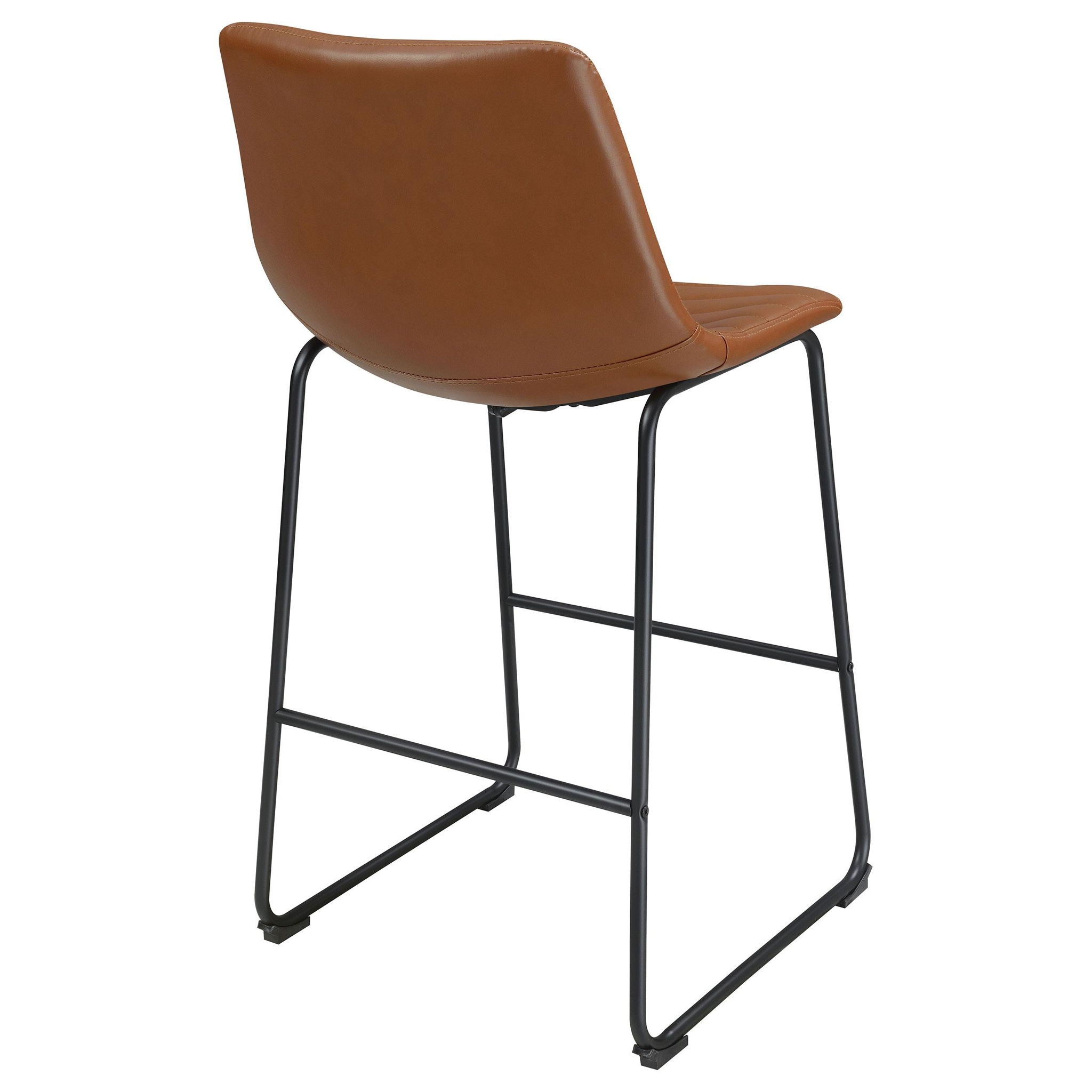 Zuni Faux Leather Upholstered Bar Chair Saddle (Set of 2) - Atlantic Fine Furniture Melbourne FL