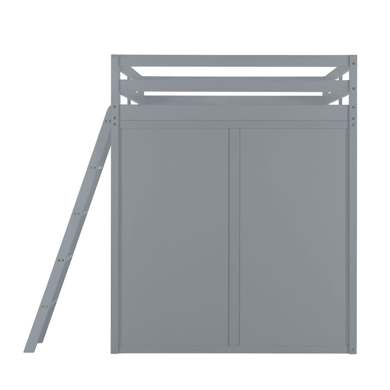 Loft Bed With Wardrobe And Desk And Shelves