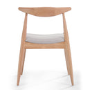 5 Piece Dining Set, Table And 4 Upholstered Chairs - Beige / White / Oak