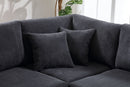 Oversized  Length117.2''*Width 117.2'' Modular Sectional Sofa Couches Set ,Corduroy Upholstered Deep Seat Comfy Sofa For Living Room,Dark Gray