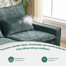 Modern Comfy Chenille L Shaped Sectional Sofa With Movable Ottoman