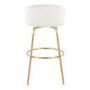 Claire - Contemporary / Glam Fixed Height Bar Stool (Set of 2) Round Footrest (Set of 2)