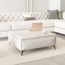 Modern Square Storage Ottoman Coffee Table With Lift-Top Design