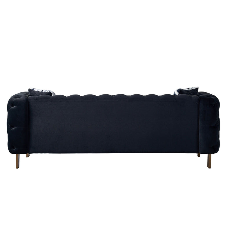 Chesterfield - Modern Tufted Velvet Living Room Sofa, 84.25''W Couch