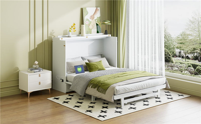 Murphy Bed With Large Drawer, USB Ports And Outlets