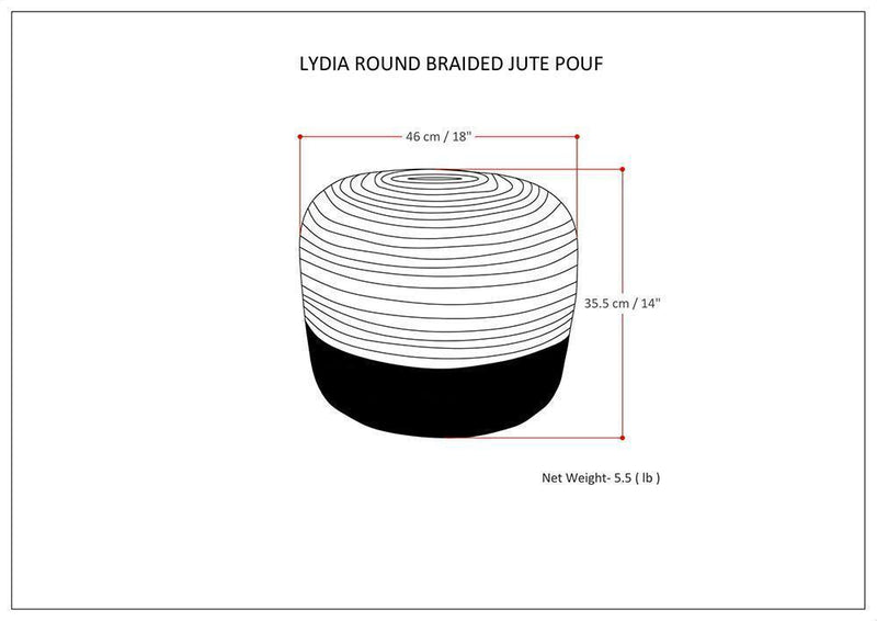 Lydia - Handcrafted Round Pouf