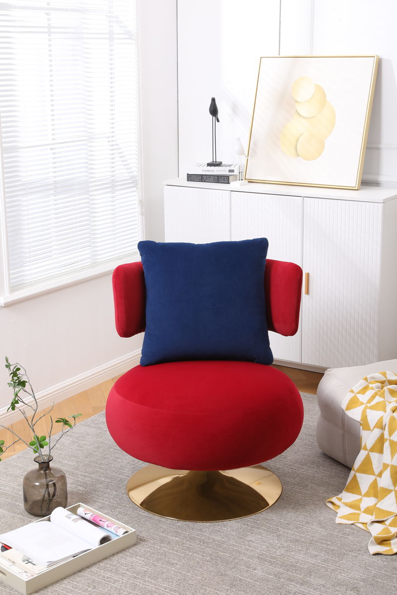 Swivel Accent Chair Armchair, Round Barrel Chair For Living Room Bedroom