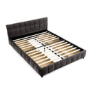Modern Platform Bed Frame With Thick Chenille Fabric