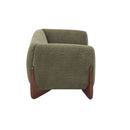 Contemporary Boucle Sherpa Sofa With Birch Wood Legs