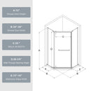 Durable Hardware Neo Angle Frameless Shower Door With Acrylic Base Combo