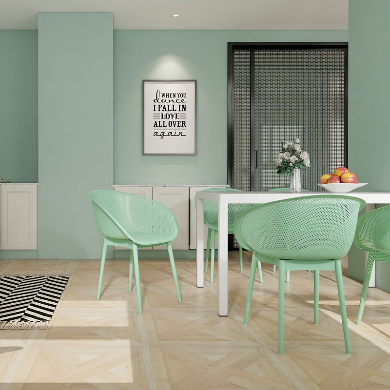 2 Piece Durable Single Chair With Mesh Hollow Out Design