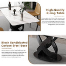 Rectangular Dining Table, Table For 8 Guests - Black / White