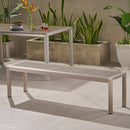 Outdoor Modern Aluminum Dining Bench, Durable And Elegant Design