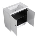 Contemporary Freestanding Bathroom Vanity With Resin Sink & Soft-Close Cabinet Doors