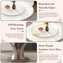 Table With Rotating Tray Scratch & Heat For Kitchen & Restaurant, 4 Chairs - White