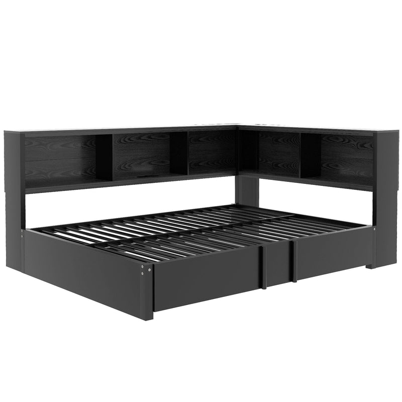 Daybed With Trundle, Storage Cabinets And USB Ports