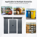 Outdoor Metal Storage Shed With Window And Transparent Plate For Garden, Lawn