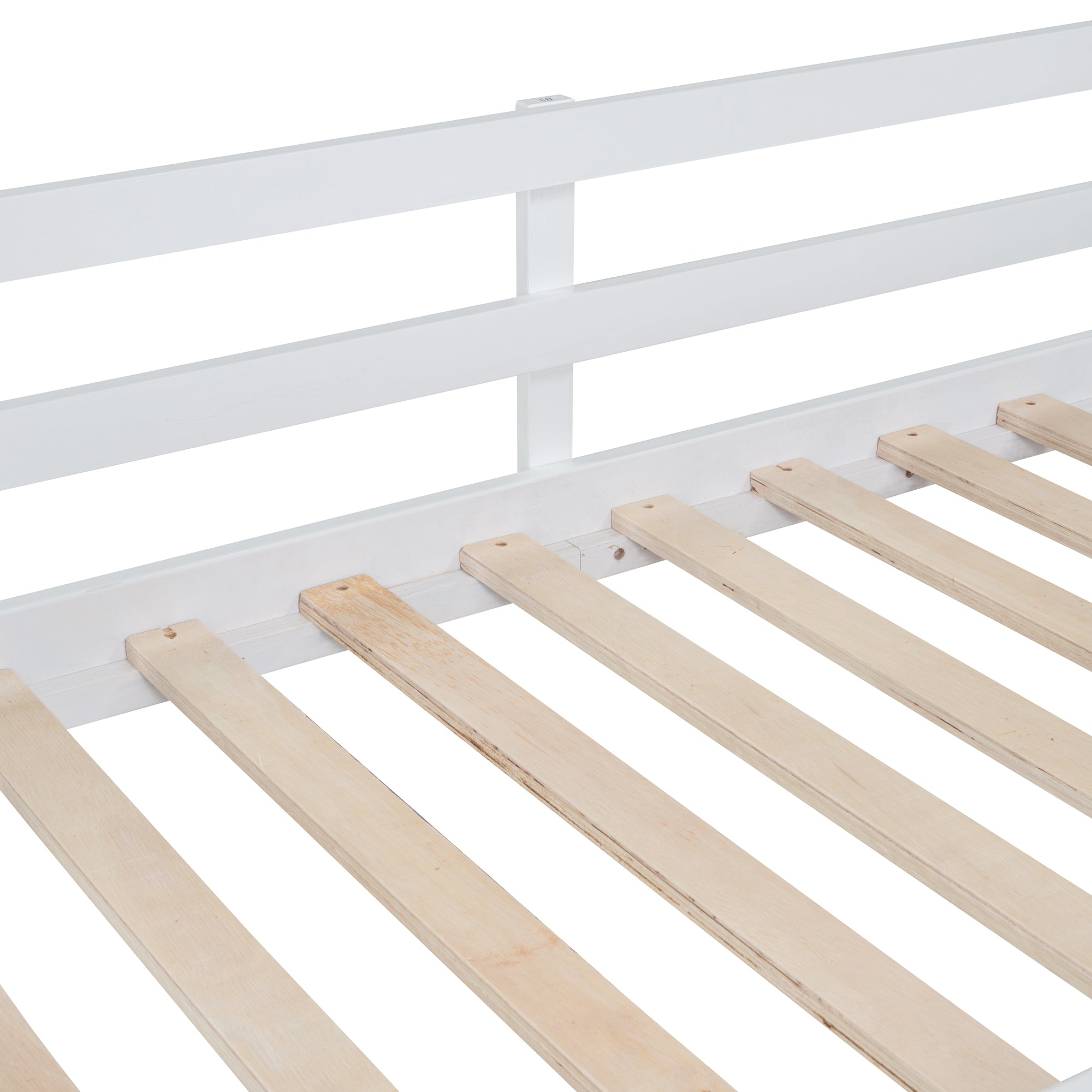 Twin Over Twin Bunk Bed with Roof, Slide and Ladder, White - Atlantic Fine Furniture Melbourne FL