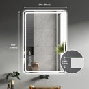 LED Bathroom Mirror Vanity Mirrors With Front Lights Wall Mounted Anti-Fog Frameless Make Up Mirror With Light Copper Free Silver Mirror Horizontal Or Vertical - Silver