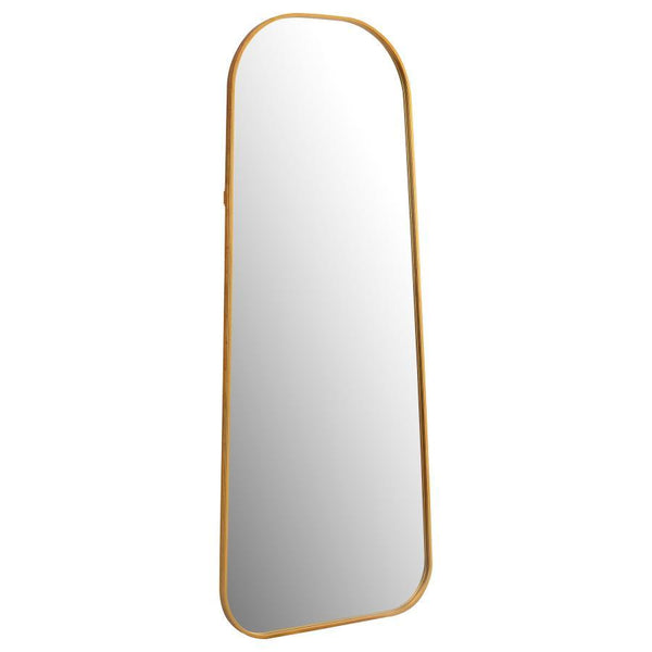 Simeon - Metal Frame Full Length 59" Floor Mirror - Antique Gold