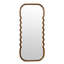 Oversized Wooden Floor Mirror With Unique Frame - Brown