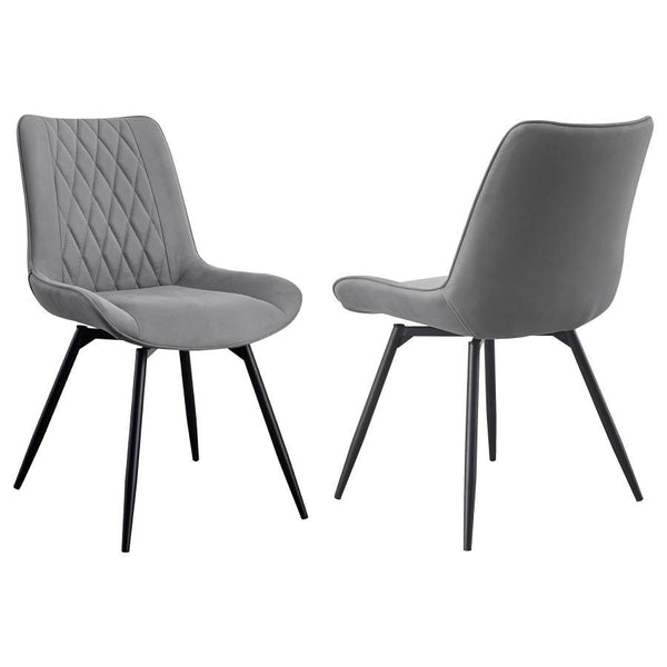 Diggs - Upholstered Swivel Dining Side Chair (Set of 2) - Gray - Atlantic Fine Furniture Inc