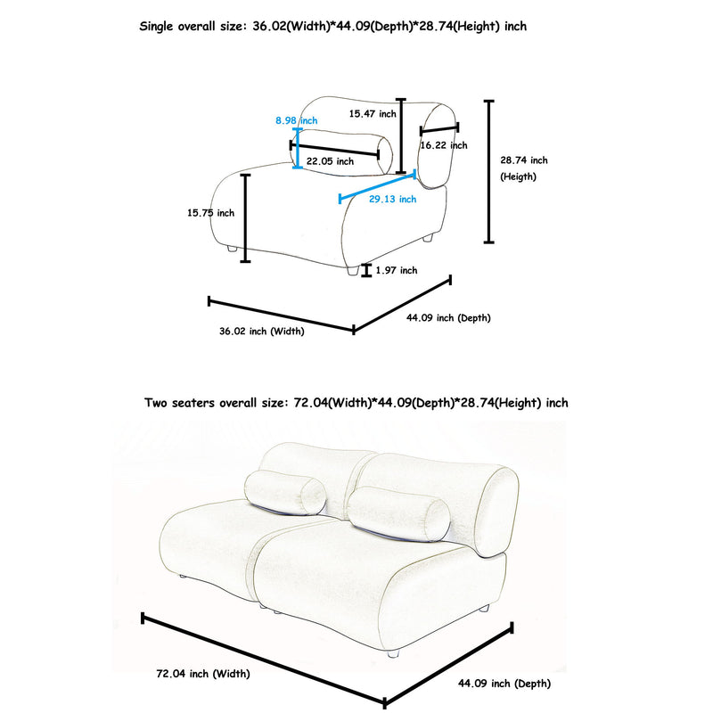 Contemporary Modular 3 Seat Sectional With Deep Seating, Soft Backrest
