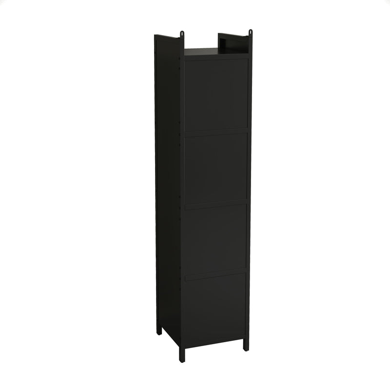 Glass Door Cabinet With Tier Storage