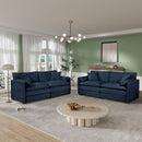 Modern Chenille Oversized Deep Seat Luxury 2 Piece Sofa Set With 4 Pillows