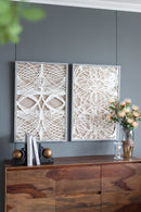 Leaf Shadow Box Wall Decor (Set of 2) - White / Gray