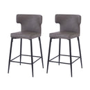 Modern Bar Stools With Upholstery And Metal Footrest (Set of 2)