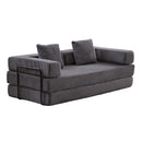 Floor Couch, Convertible Floor Sofa Bed With Pillow Back Support Armrest