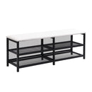 Platform Bed With 2 Tier Storage Shelves, Storage Cabinet