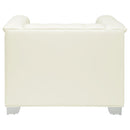 Chaviano - Upholstered Track Arm Accent Chair - Pearl White