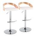 Grotto - Contemporary, Adjustable Barstool With Swivel With Rounded T Footrest (Set of 2)