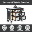 Varian II - Nightstand - Black Velvet & Black & Sliver Finish - Atlantic Fine Furniture Inc