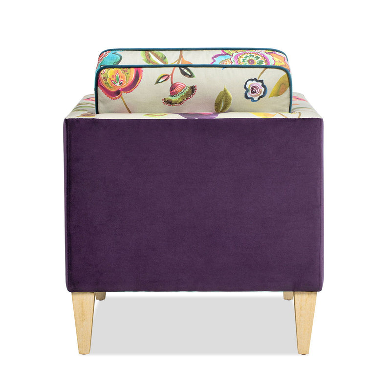 Mamba - Patchwork Accent Chair - Teal Blue Purple / Multicolored Floral