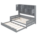 Daybed With All-In-One Cabinet And Shelf