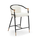 Contemporary Upholstered Counter Stool Set With Metal Frame