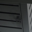 Stylish Square Iron Fire Pit With Tank Space, 50, 000 Btu - Black