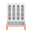 Modern Metal Shoe Cabinet With DoublebSided Mesh Doors And Adjustable Partitions