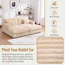Plush Oversized Double Chaise Lounge Sofa Bed With USB Ports And Cup Holders