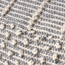 Diamond - Handcrafted Faux Yarn Pouf - Ivory / Gray