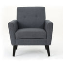 Contemporary Club Chair With Nailhead Trim Fabric And Birch Wood Legs