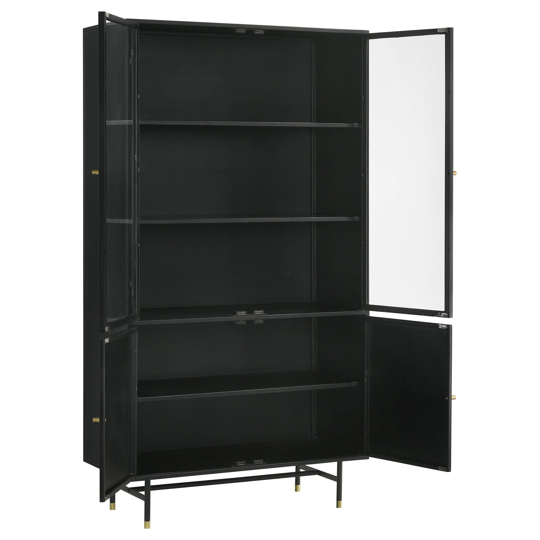 Santiago 4-door Metal Tall Storage Cabinet Matte Black - Atlantic Fine Furniture Melbourne FL