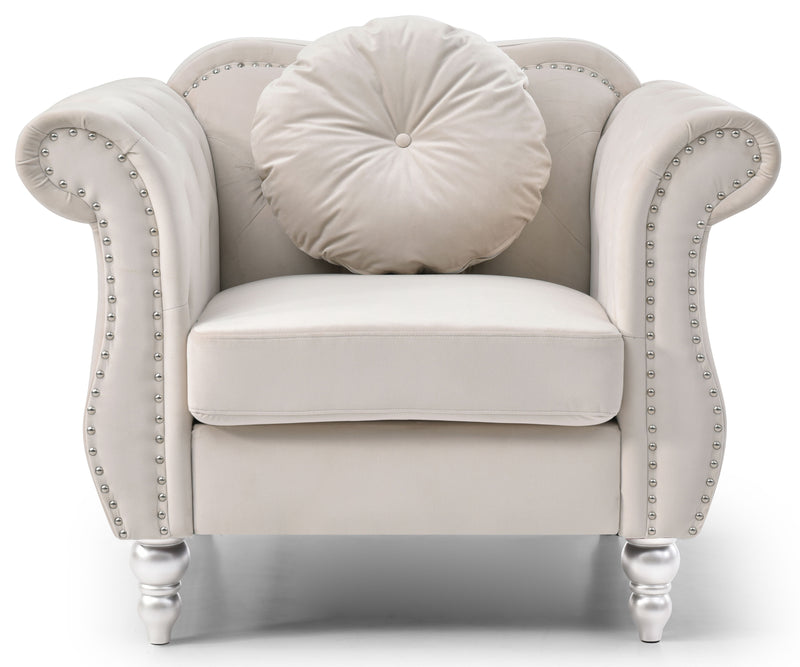 Chic Transitional Flared Arm Chair