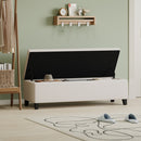 Storage Ottoman For Living Room, Bedroom - White