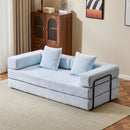 Convertible Floor Sofa Bed With Pillow Back Support Armrest