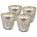 Scented Soy Wax Candle Glass (Set of 4) - Silver