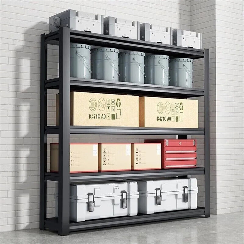 Tall Metal Shelves With Removable Dividers Are High Capacity And Load Bearing For Garages, Kitchens And Offices